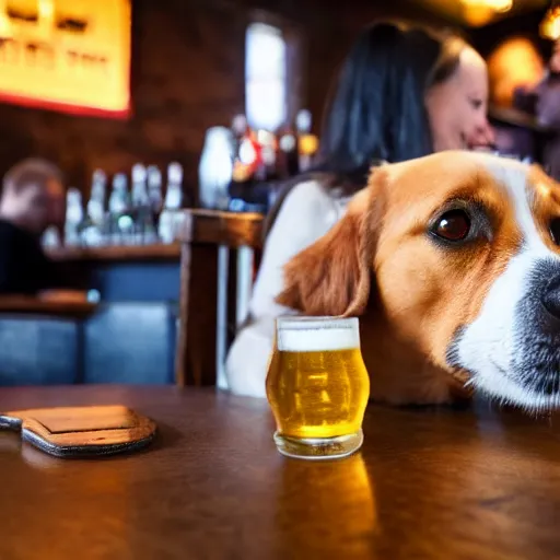 Image similar to dog drinks beer in the bar in germany