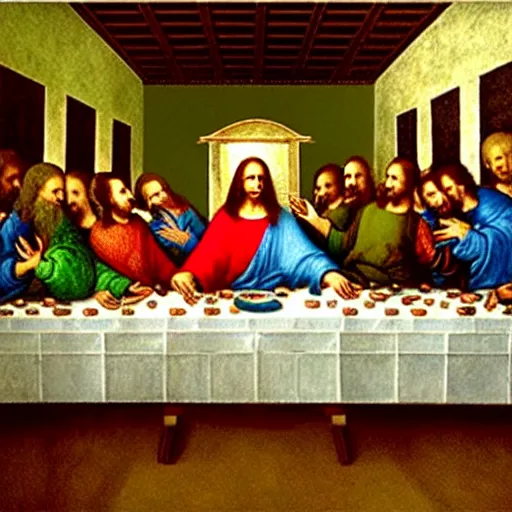 Prompt: “The Last Supper” by Da Vinci but the people are Data Scientists