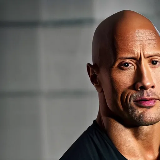 Prompt: Dwayne Johnson with a thin body, skinny body, no muscular body