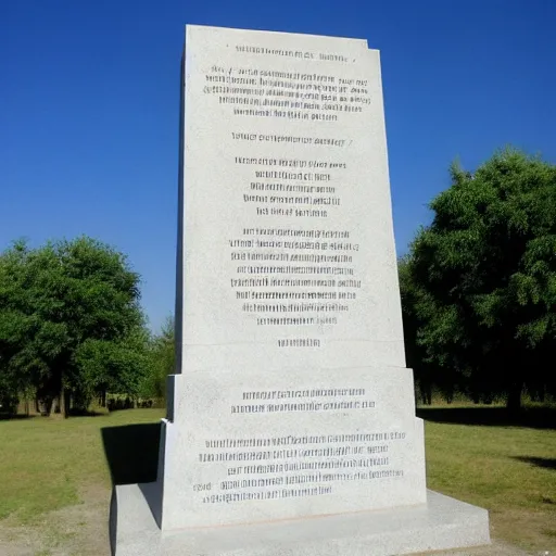 Prompt: monument with the only text за абобу