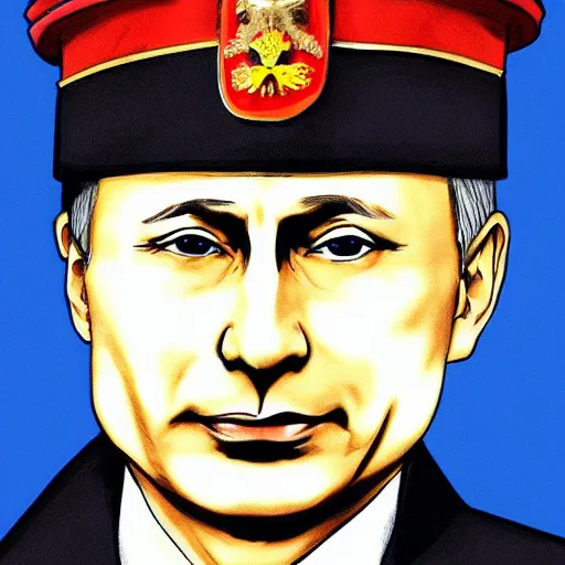 Image similar to anime putin portrait