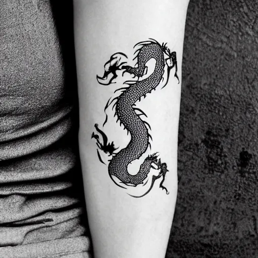 lineart of a dragon tattoo stencil | Stable Diffusion | OpenArt