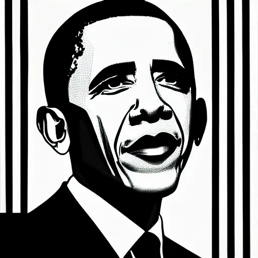 Prompt: obama by roy lichtenstein