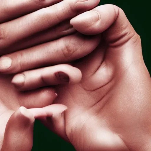 Image similar to hand where each finger is also a smaller hand, 8 k, octane render