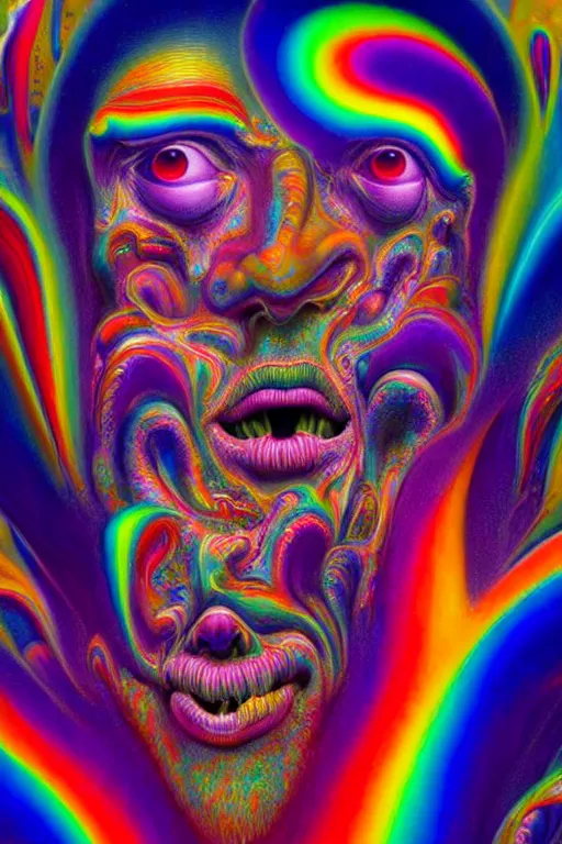 Image similar to hyperrealistic abstract close-up Renaissance psychedelic!! celestial happy! pure creature!! peaceful! kind spirit of nature! beautiful fractal!! eyes! highly detailed concept art eric zener elson peter cinematic hard rainbow lighting high angle hd 8k sharp shallow depth of field endless, inspired by Zdzisław Beksiński Salvador Dali