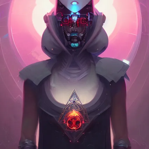 Image similar to a portrait of a cybernetic illuminati occultist, cyberpunk concept art by pete mohrbacher and wlop and artgerm and josan gonzales, digital art, highly detailed, intricate, sci-fi, sharp focus, Trending on Artstation HQ, deviantart, unreal engine 5, 4K UHD image