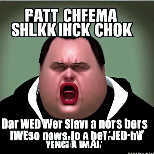 Image similar to fat chuck is mad