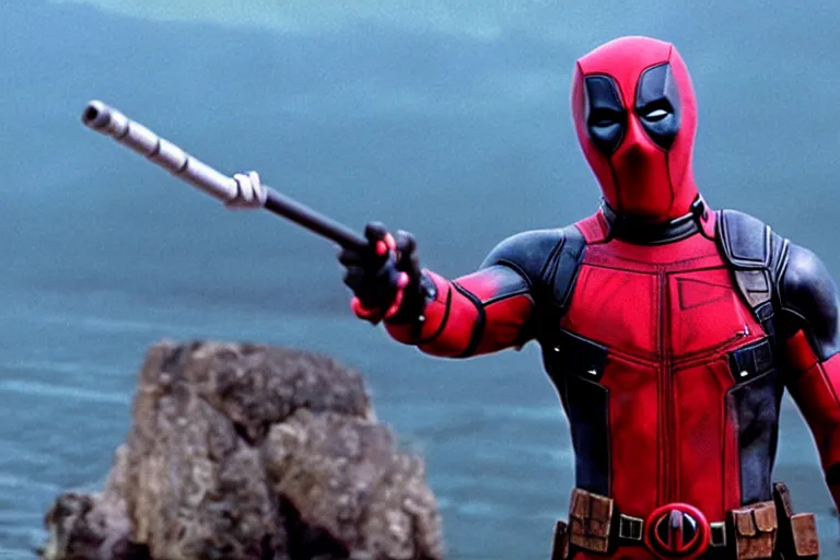 Prompt: ryan reynolds as deadpool in the princess bride ( 1 9 8 7 ), cinematography 4 k