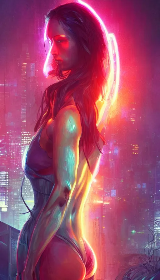 Image similar to altered carbon, rebirth, neon, dreamy vibe, fibonacci, sweat drops, insane intricate, highly detailed, cinematic, atmospheric. digital painting, artstation, concept art, smooth, sharp focus, illustration, unreal engine 5, 8 k, art by laura sava