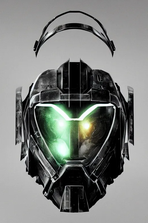 Image similar to robot ninja mask helmet halo master chief radiating a glowing aura global illumination ray tracing hdr fanart arstation by ian pesty and katarzyna da „ bek - chmiel