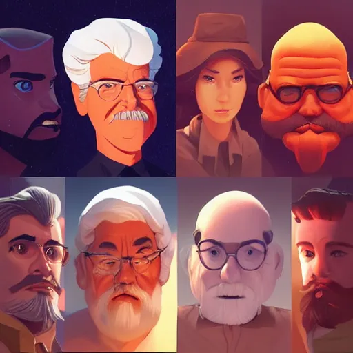 Image similar to face icon stylized minimalist george lucas, loftis, cory behance hd by jesper ejsing, by rhads, makoto shinkai and lois van baarle, ilya kuvshinov, rossdraws global illumination