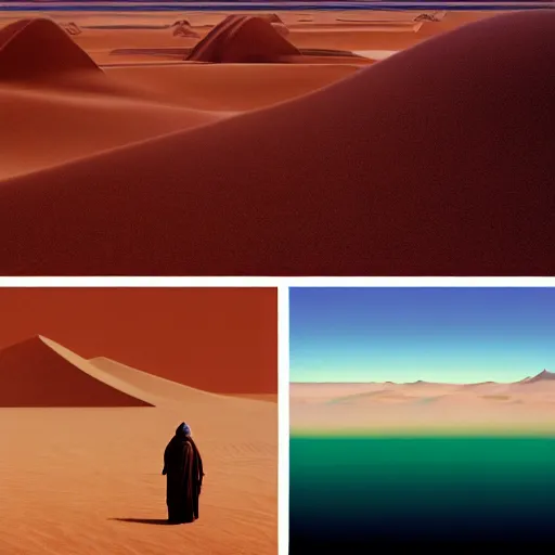 Image similar to colour aesthetic highly detailed photography scene on tatooine from dune ( 2 0 2 1 ) by alejandro hodorovski and denis villeneuve and gregory crewdson style with ultra hyperrealistic very highly detailed faces. with many details by andrei tarkovsky and caravaggio in sci - fi style. volumetric natural light hyperrealism photo on leica m - a kodak portra 4 0 0