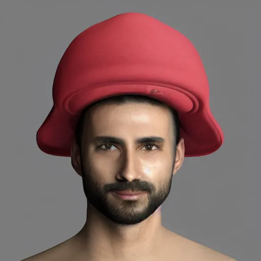 Image similar to Cheems wearing a funny hat, photo realistic, portrait, 4k