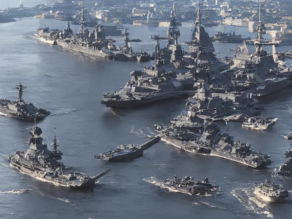 Prompt: Stockholm under attack by star wars battleships