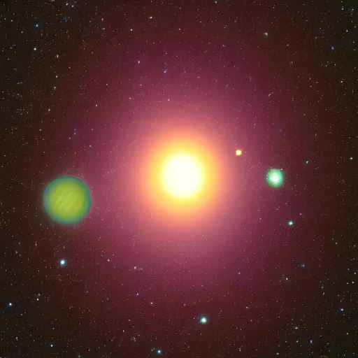 Image similar to binary star system viewed from planetary surface