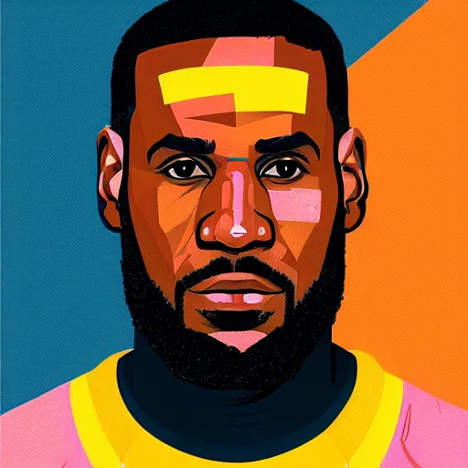 Image similar to Lebron James profile picture by Sachin Teng, asymmetrical, Organic Painting , Matte Painting, geometric shapes, hard edges, graffiti, street art:2 by Sachin Teng:4