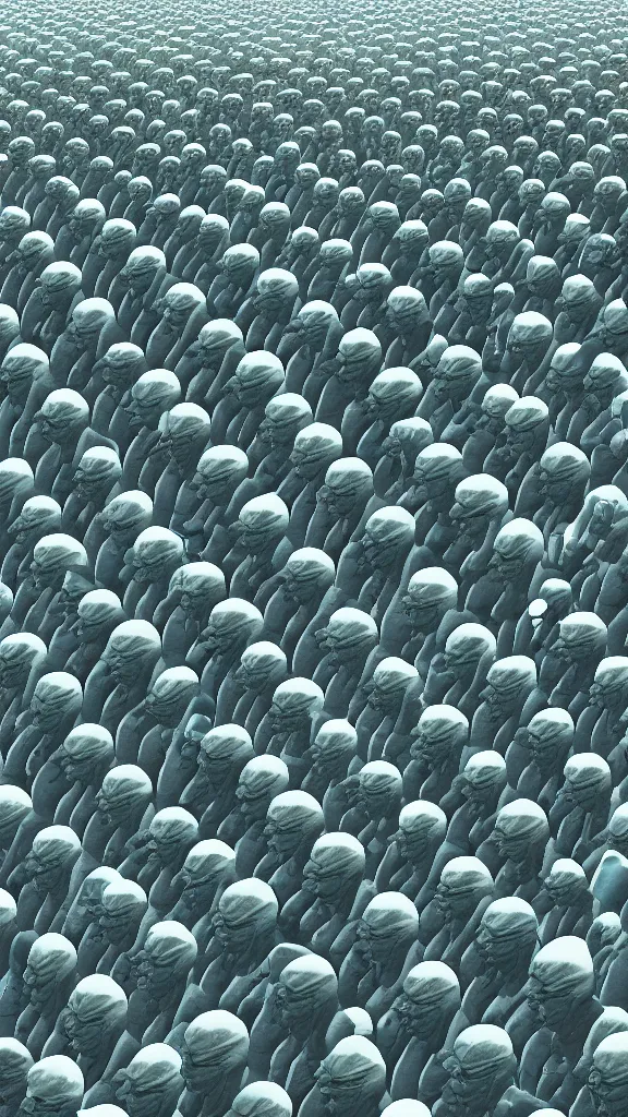 Image similar to army of Obama clones the size of the Hulk by Beeple, 4K