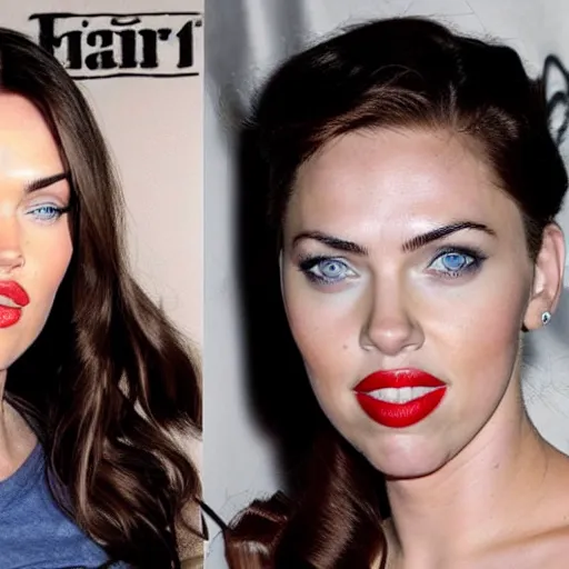 Prompt: a face inspired by megan fox and scarlett johansson