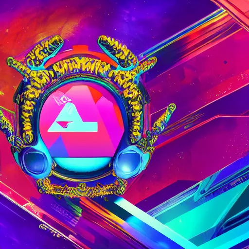 Image similar to a and w vaporwave logo, colorful, digital art, cosmic, 3 d high definition, trending on art station, photorealistic, high resolution, 8 k, octane, hyper detailed, insane details, intricate, elite, ornate, elegant trend, highly detailed and intricate, sharp focus, photography, unreal engine