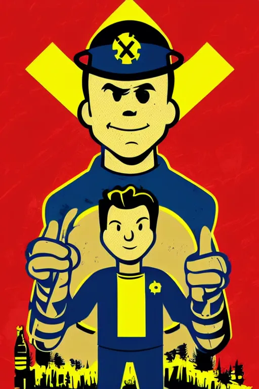 Image similar to fallout 7 6 retro futurist illustration art by butcher billy, sticker, colorful, illustration, highly detailed, simple, smooth and clean vector curves, no jagged lines, vector art, smooth andy warhol style