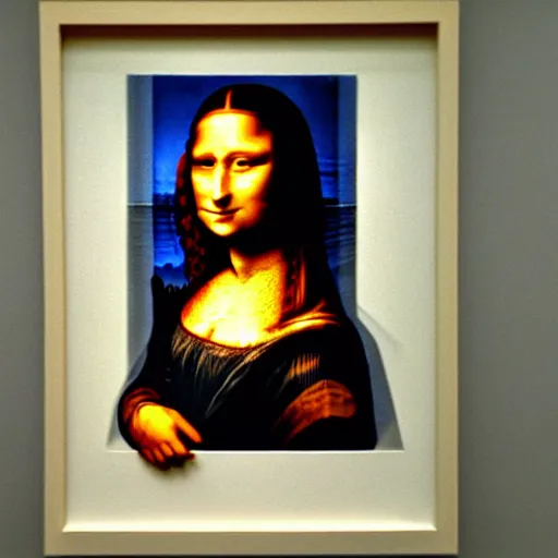 Image similar to nytimes mona lisa vandalized, vandal painted a frog on her shoulder