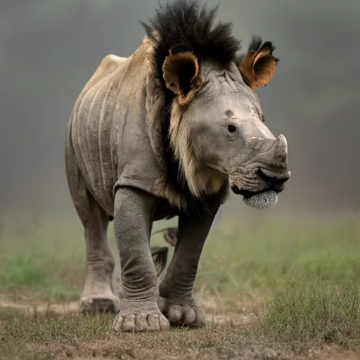 Image similar to mix between lion and rhino