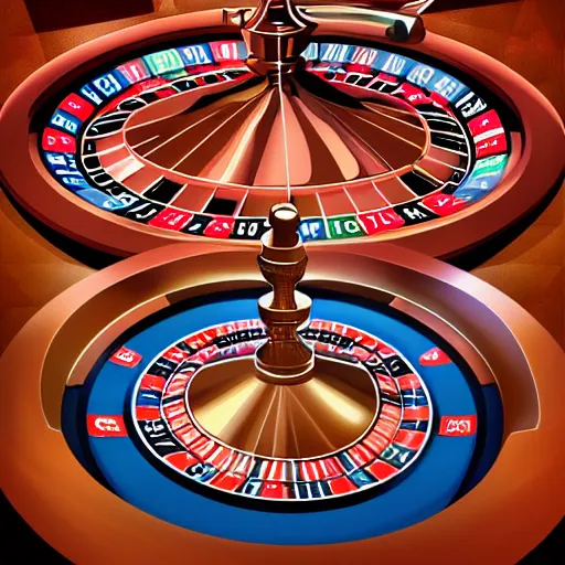 Image similar to detailed illustration of a casino roulette by alena aenami and by jeff easkey