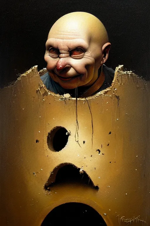 Image similar to hieronymus bosch greg rutkowski, oil painting of humpty dumpty