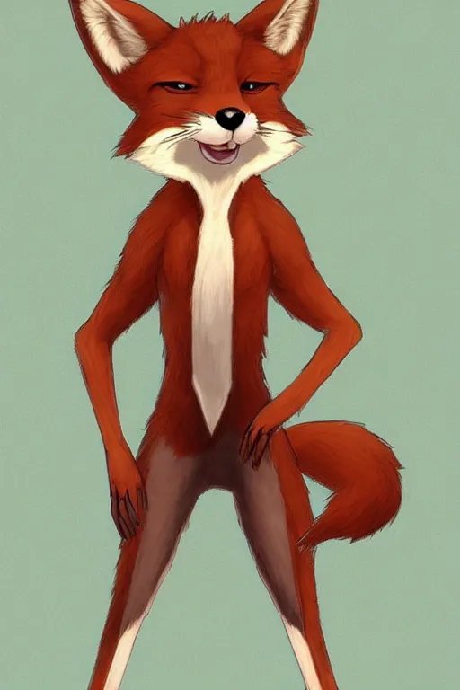 Image similar to an anthropomorphic fox, fursona!!! by don bluth, by kawacy, trending on artstation, full body