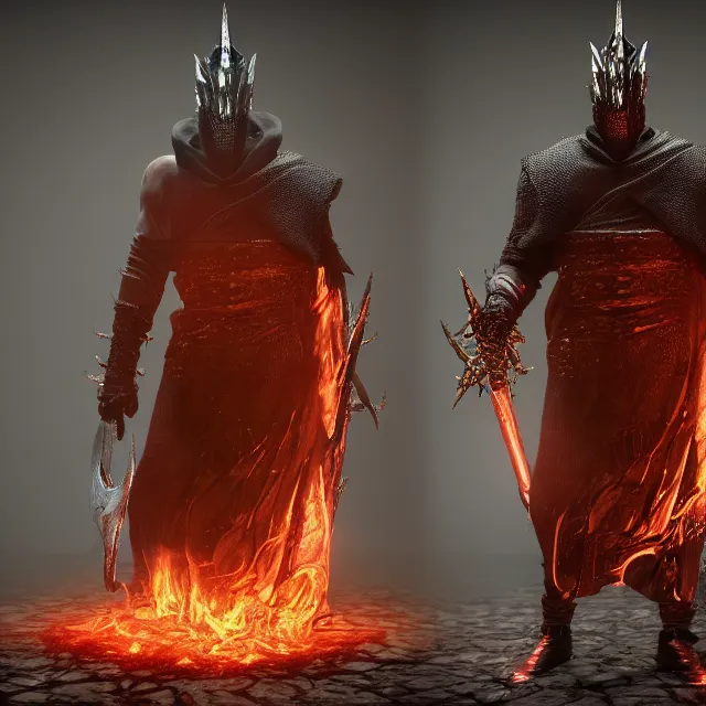 Image similar to kanye yeezus reimagined as a boss in dark souls, dark cinematic, volumetric, realistic, 3 d render, cinematic lighting, ray tracing, unreal engine 5, unreal engine render, octane render, hyper realistic, photo, 8 k