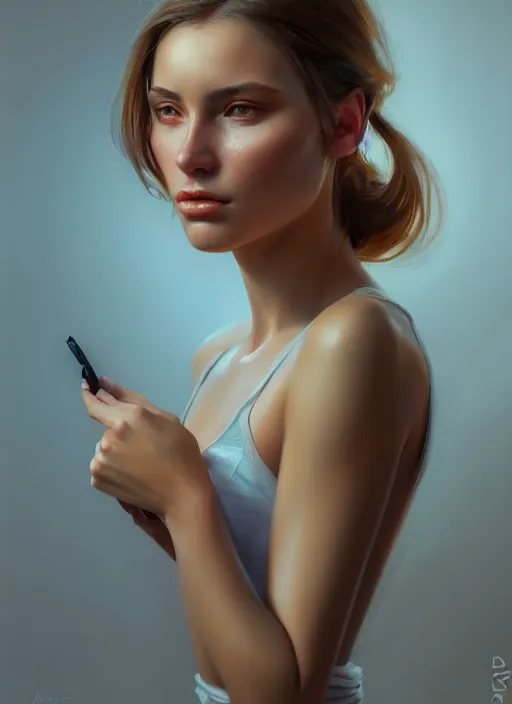 Image similar to portrait of a gorgeous young woman in the style of stefan kostic, artstation, concept art, realistic photo, sharp focus, 8k high definition, insanely detailed, intricate, elegant