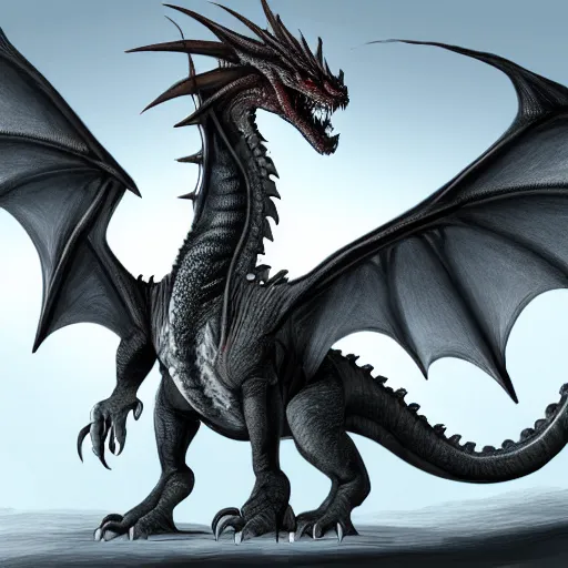 Image similar to a realistic dragon concept art