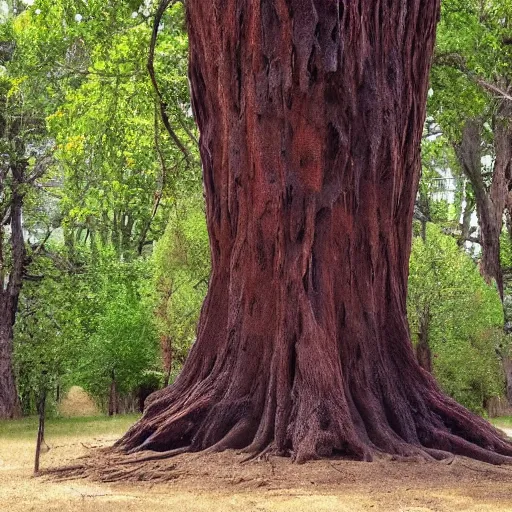 Image similar to an old tree standing taller then all others, living tree with human details.