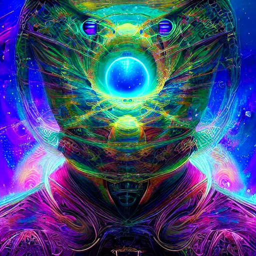 Image similar to dmt user finds the secrets of the cosmos by android jones, trending on artstation