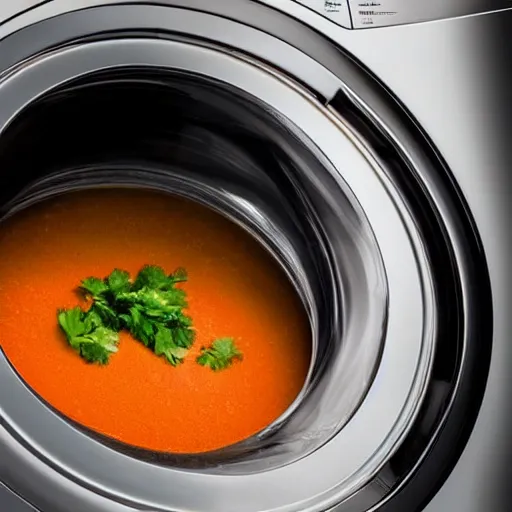 Image similar to soup inside of a washing machine, uncropped, photography, realistic