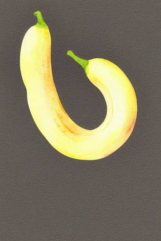 Prompt: minimalist watercolor art of a banana, illustration, vector art