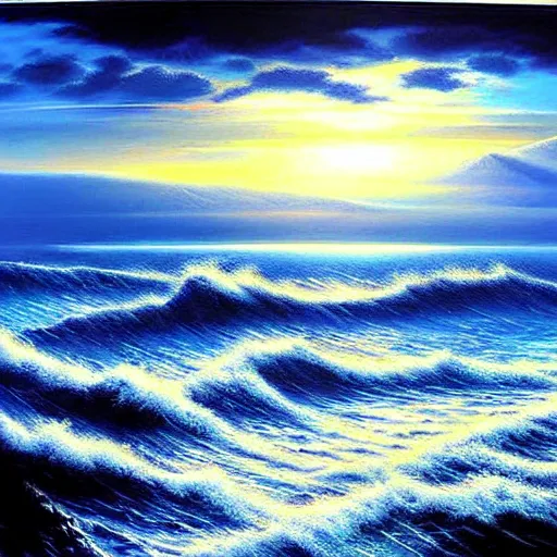 Image similar to epic scene seascape, by world best seascape artist