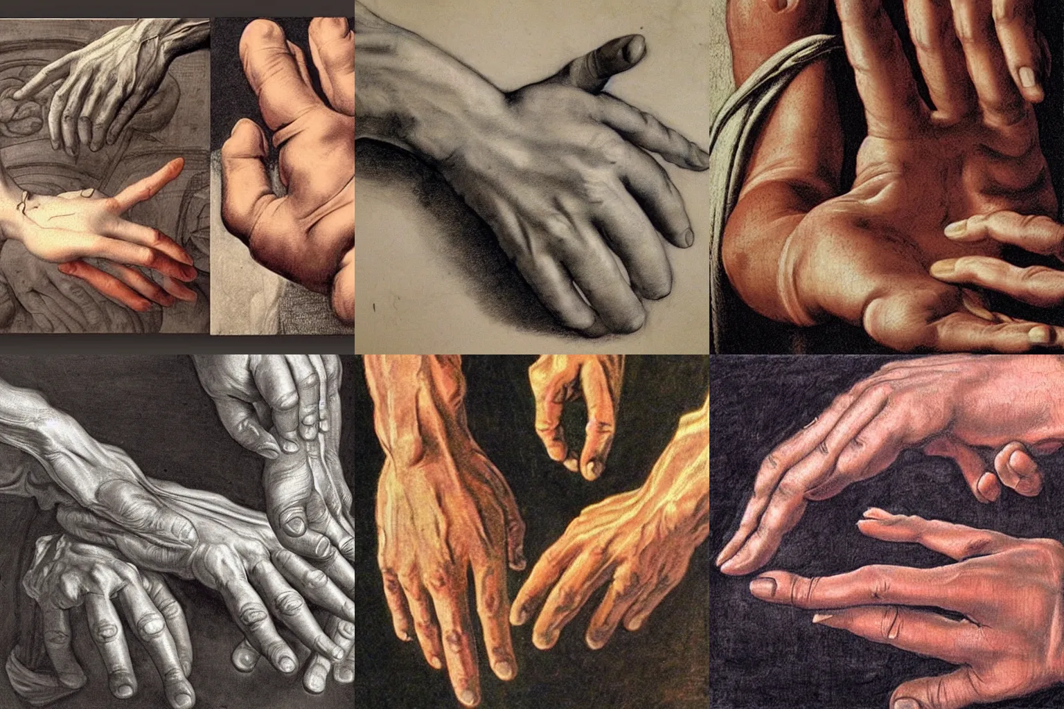 Prompt: Renaissance hand studies, accurate, detailed, anatomically correct, good hands