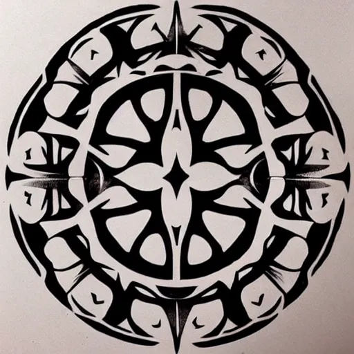 Image similar to tattoo design, stencil, tattoo stencil, traditional, a world famous tattoo of a geometric table-s 100