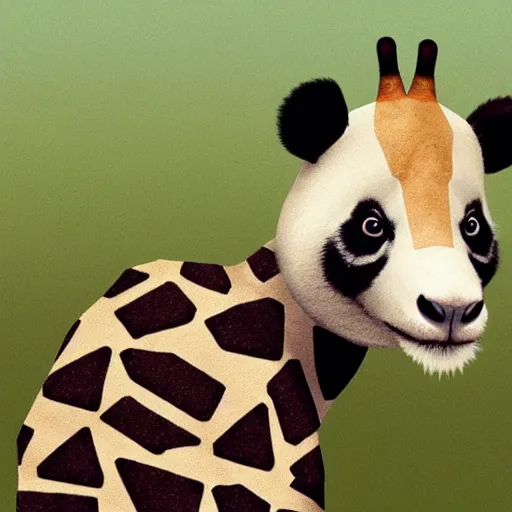 Image similar to a panda and giraffe mixture photorealistic