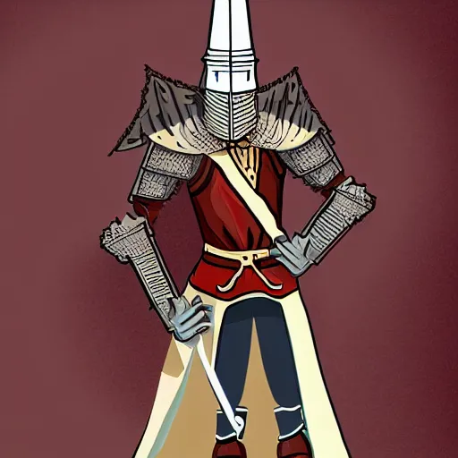 Prompt: a tall royal knight from a dnd game character saluting his king, digital art