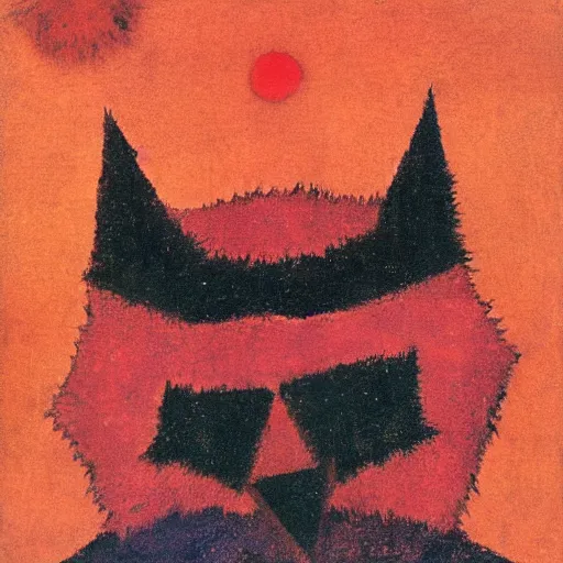 Image similar to fox as a dark souls boss by paul klee