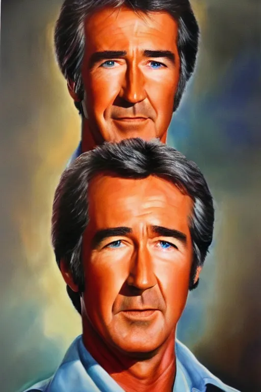 Prompt: photo realistic painting of randy mantooth starring in emergency! tv show, vivid colours, highly detailed, exotropia eyes