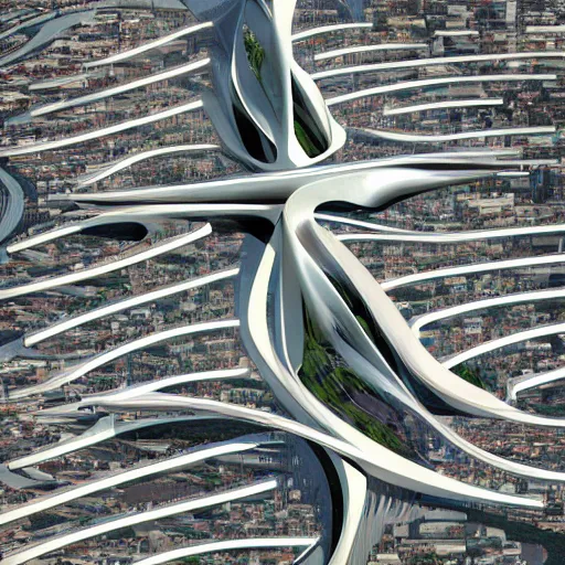 Image similar to DFW if Zaha Hadid designed it