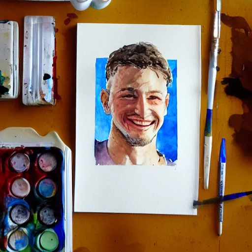 Prompt: paint with jazza portrait, watercolours