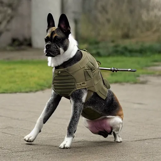 Image similar to a dog that is a tank