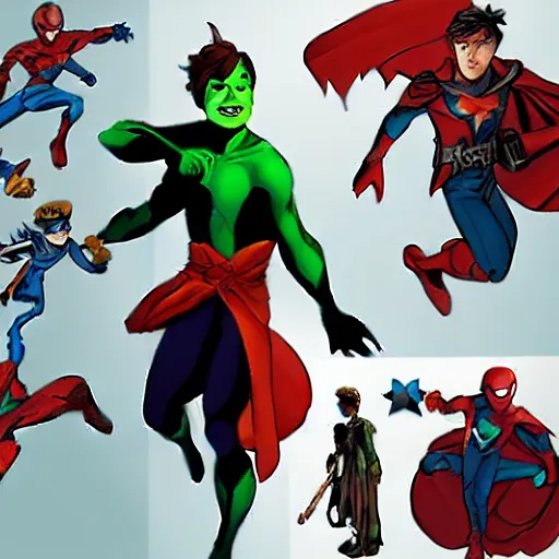 Prompt: Peter Pan, Marvel superhero character concept art