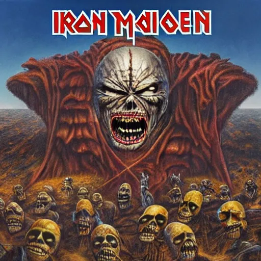 Prompt: iron maiden killers album cover 8 k resolution hyperdetailed surrealism