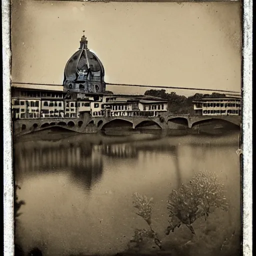 Prompt: tintype photograph of florence, italy