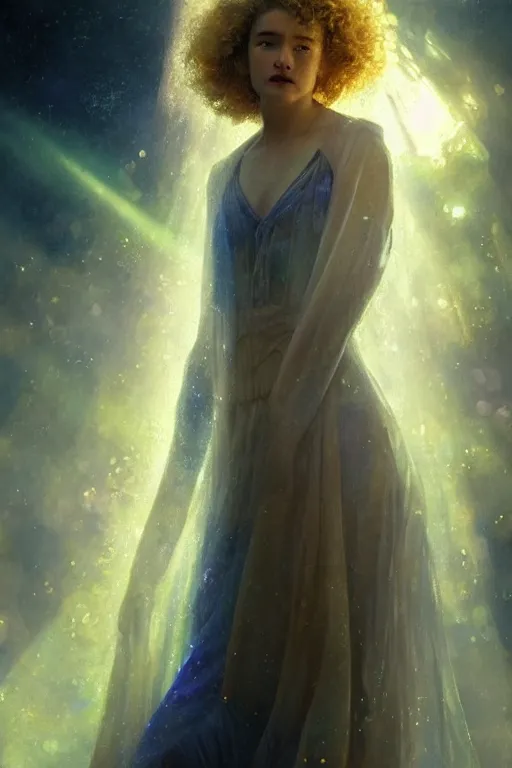 Prompt: julia garner as doctor who, radiant light, caustics, heroic, bright iridescent light, by gaston bussiere, bayard wu, greg rutkowski, maxim verehin bloom dramatic lighting